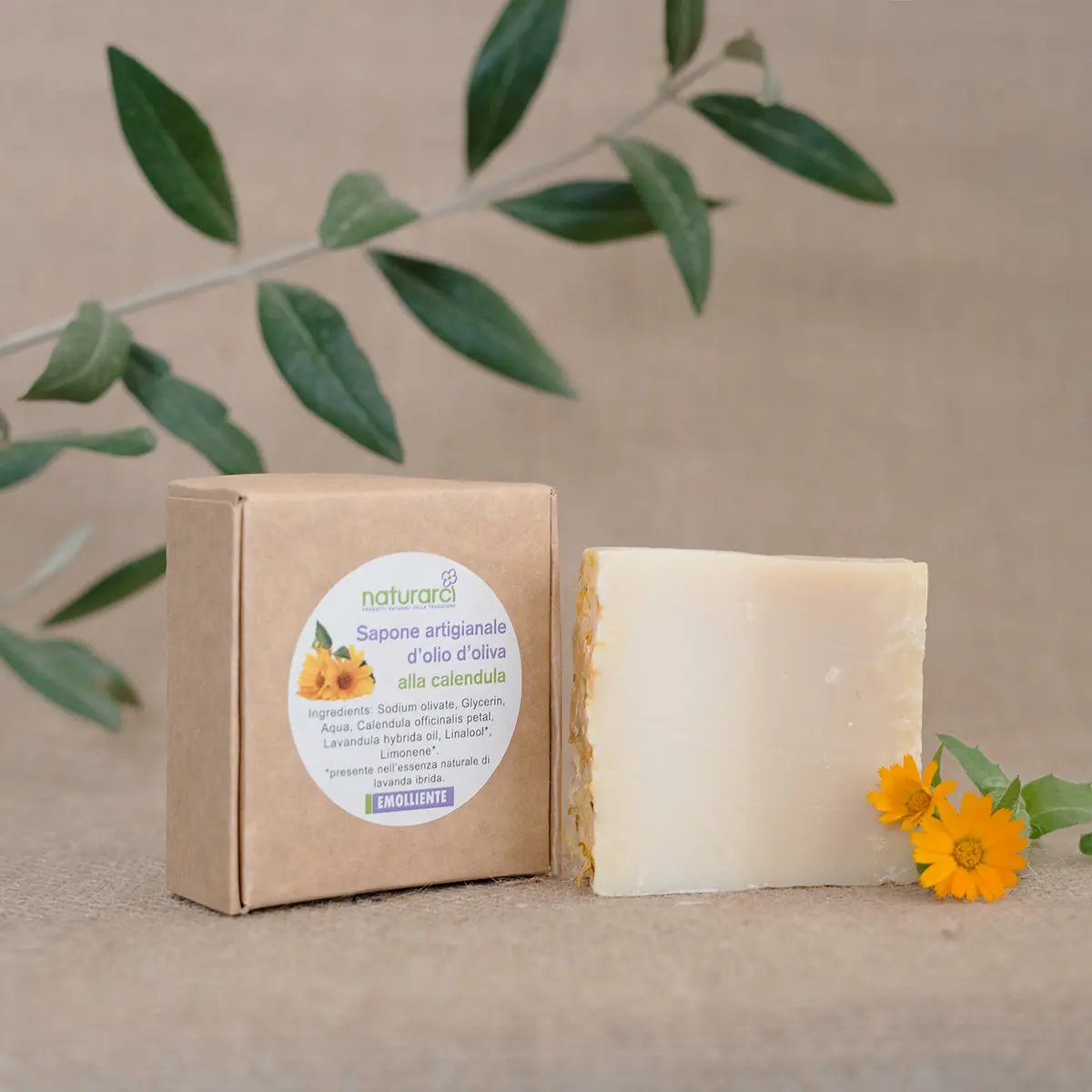Sapone d'olio d'oliva alla calendula