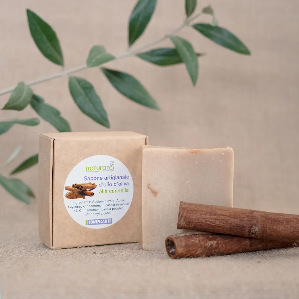 Sapone d'olio d'oliva alla cannella